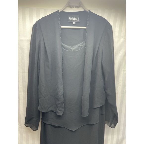 Ursula of‎ Switzerland Black Dress Full Length Womans Size 18W - Picture 1 of 6